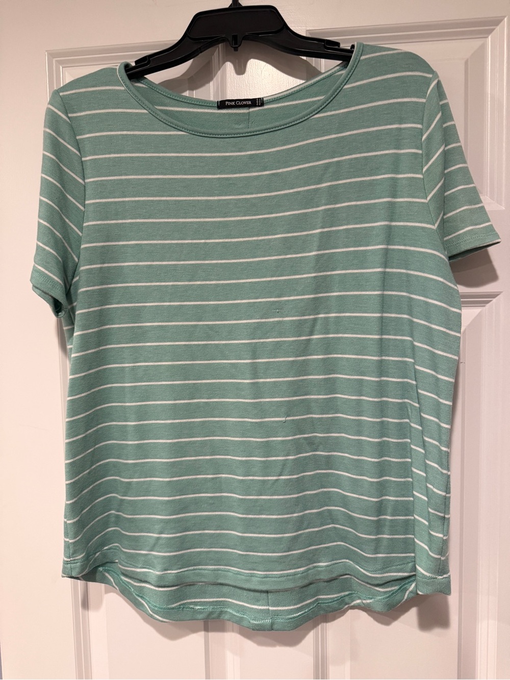 Pink Clover Mint Stripe Short Sleeve Tee